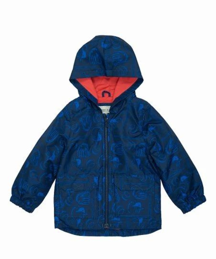 * | Brand New Carter'S Navy Baseball Pocket Rain Jacket Toddler