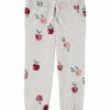 * | Deals Carter'S White & Red Apple Drawstring-Waist Pocket Joggers Toddler