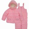 * | Budget Carter'S Light Pink Cat Hooded Puffer Coat & Light Pink Bib Pants Toddler & Girls