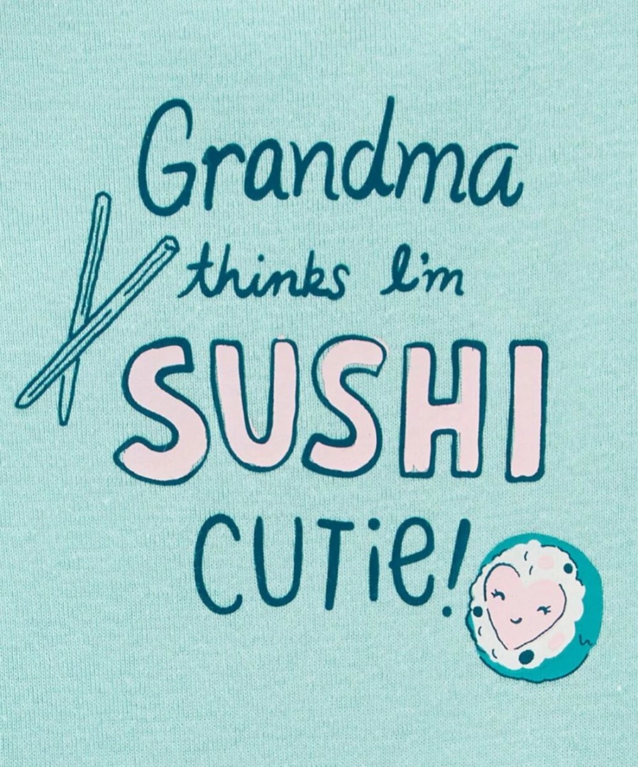 * | Brand New Carter'S Mint 'Grandma Thinks I'M Sushi Cutie' Short-Sleeve Bodysuit Infant