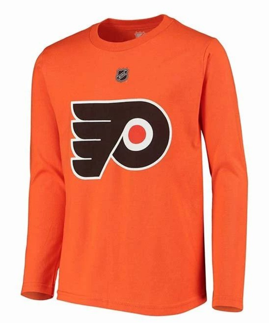 * | Outlet Outerstuff Philadelphia Flyers Carter Hart Authentic Stack Long-Sleeve Tee Boys