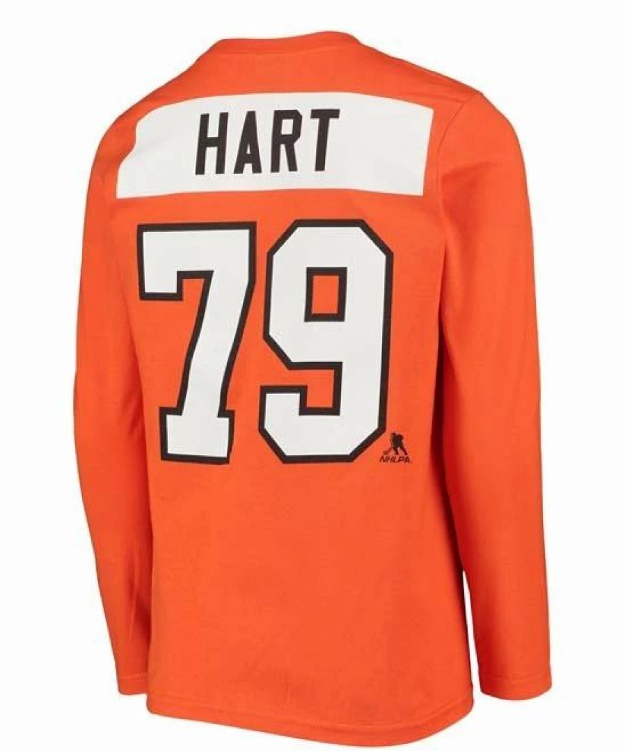 * | Outlet Outerstuff Philadelphia Flyers Carter Hart Authentic Stack Long-Sleeve Tee Boys