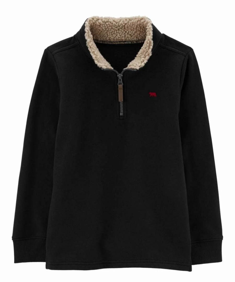 * | Top 10 Carter'S Black Fleece Quarter-Zip Pullover Boys