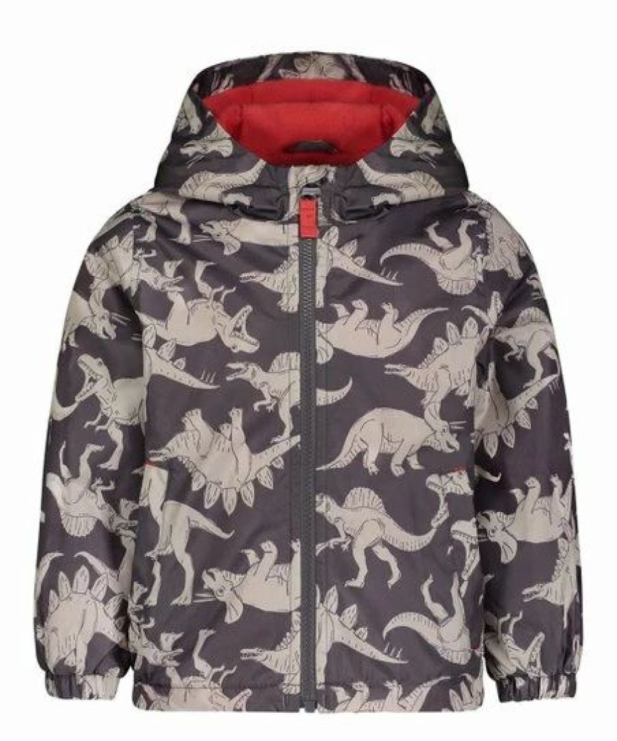 * | Best Pirce Carter'S Dark Gray Dino Fleece Windbreaker Infant, Toddler & Boys