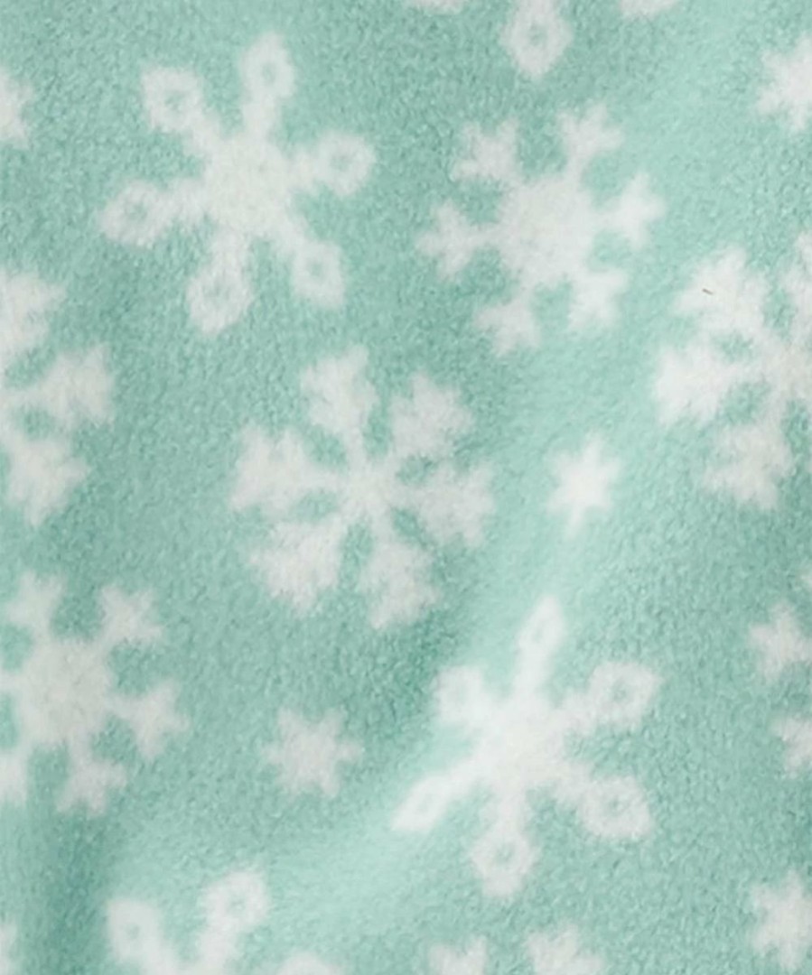 * | Best Sale Carter'S Green & White Snowflake Fleece Angel-Sleeve Jacket Set Newborn & Infant