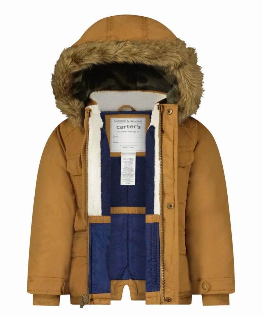 * | Brand New Carter'S Camel Heavyweight Hooded Parka Boys