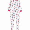 * | Best Deal Carter'S White & Pink Snow Globe Fleece Footie Girls