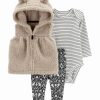 * | Buy Carter'S Beige Sherpa Ear Vest Set Newborn & Infant