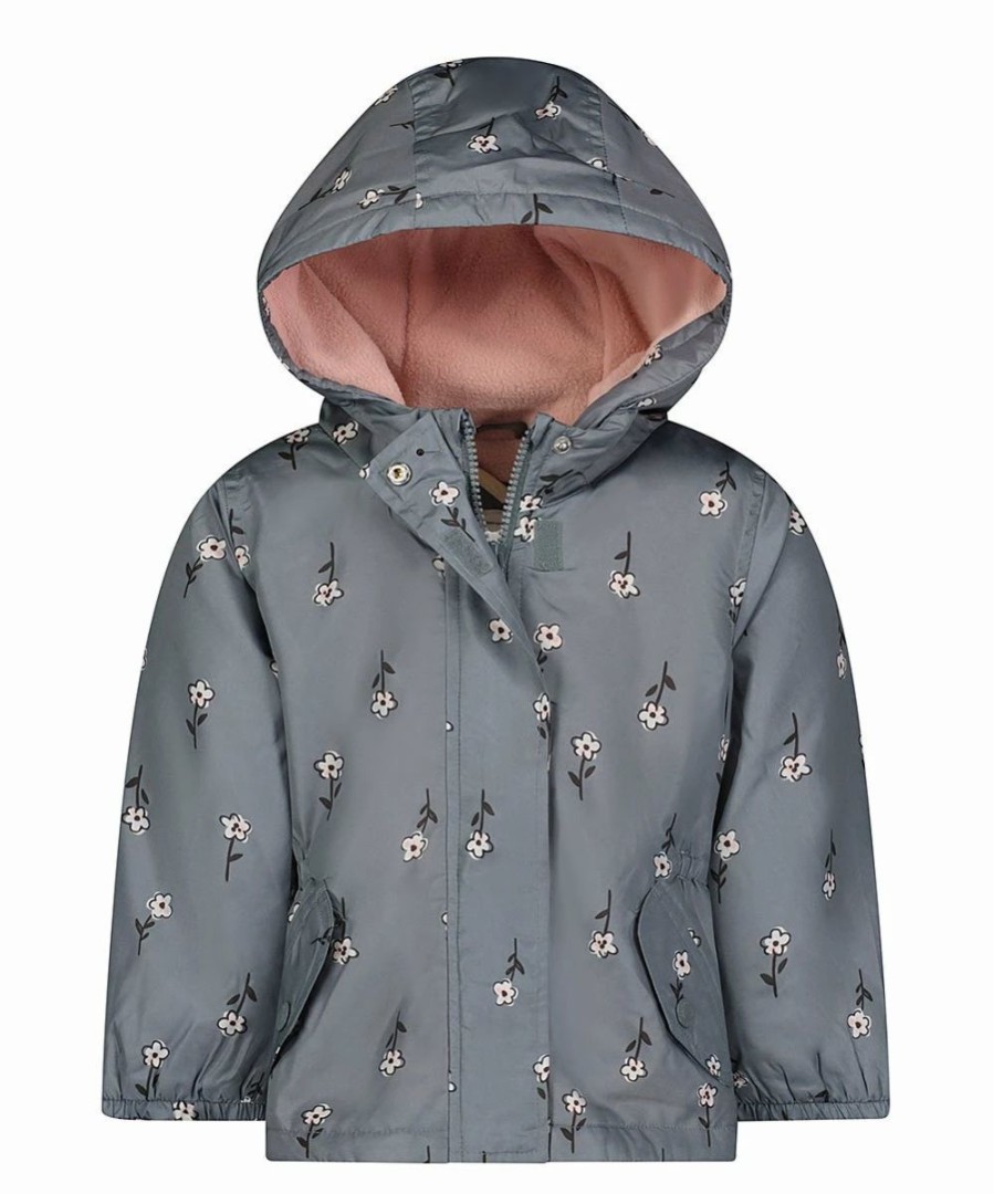 * | Flash Sale Carter'S Gray Floral Hooded Anorak Girls