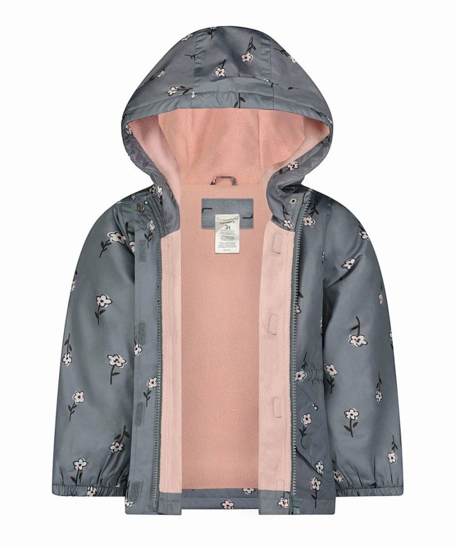 * | Flash Sale Carter'S Gray Floral Hooded Anorak Girls