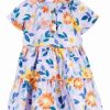 * | Budget Carter'S Orange & Blue Floral Tiered A-Line Dress & Diaper Cover Newborn & Infant