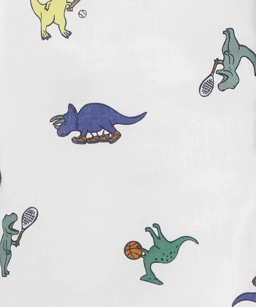 * | Deals Carter'S White Dinosaurs Button-Up & Navy Denim Shorts Infant