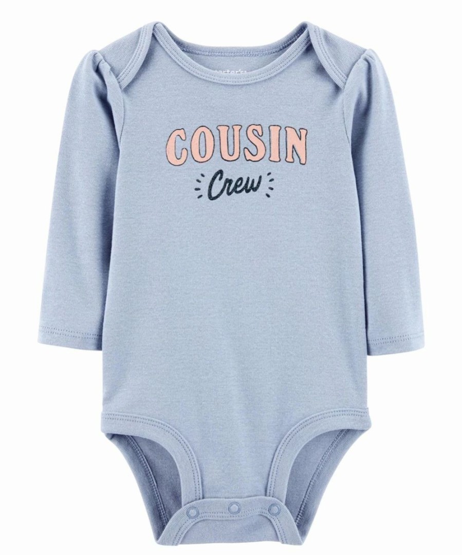 * | Brand New Carter'S Blue & Pink 'Cousin Crew' Long-Sleeve Bodysuit Infant