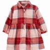 * | Best Pirce Carter'S Red & White Plaid Shirt Dress & Diaper Cover Infant