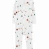 * | Discount Carter'S Cream Santa Sleigh Long-Sleeve Playsuit Infant