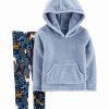 * | Best Sale Carter'S Blue Kangaroo-Pocket Hoodie & Navy Forest Leggings Infant