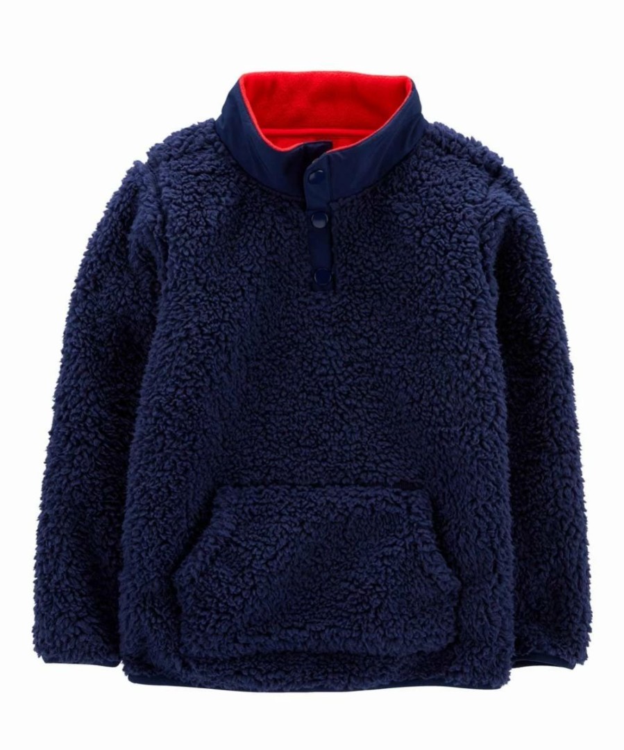 * | Hot Sale Carter'S Navy Fleece Quarter-Zip Pullover Toddler & Boys