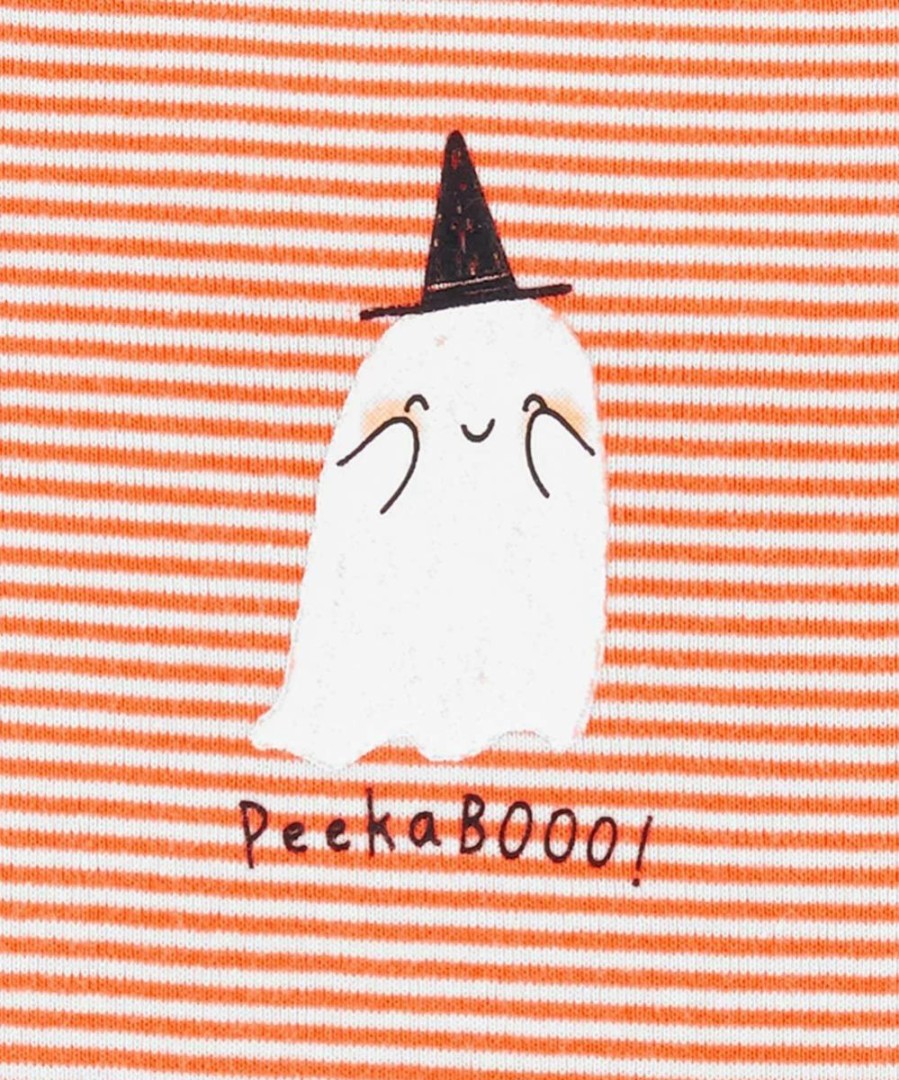 * | Wholesale Carter'S White & Orange Stripe 'Peekaboo!' Cute Ghost Tutu-Skirted Bodysuit Newborn & Infant