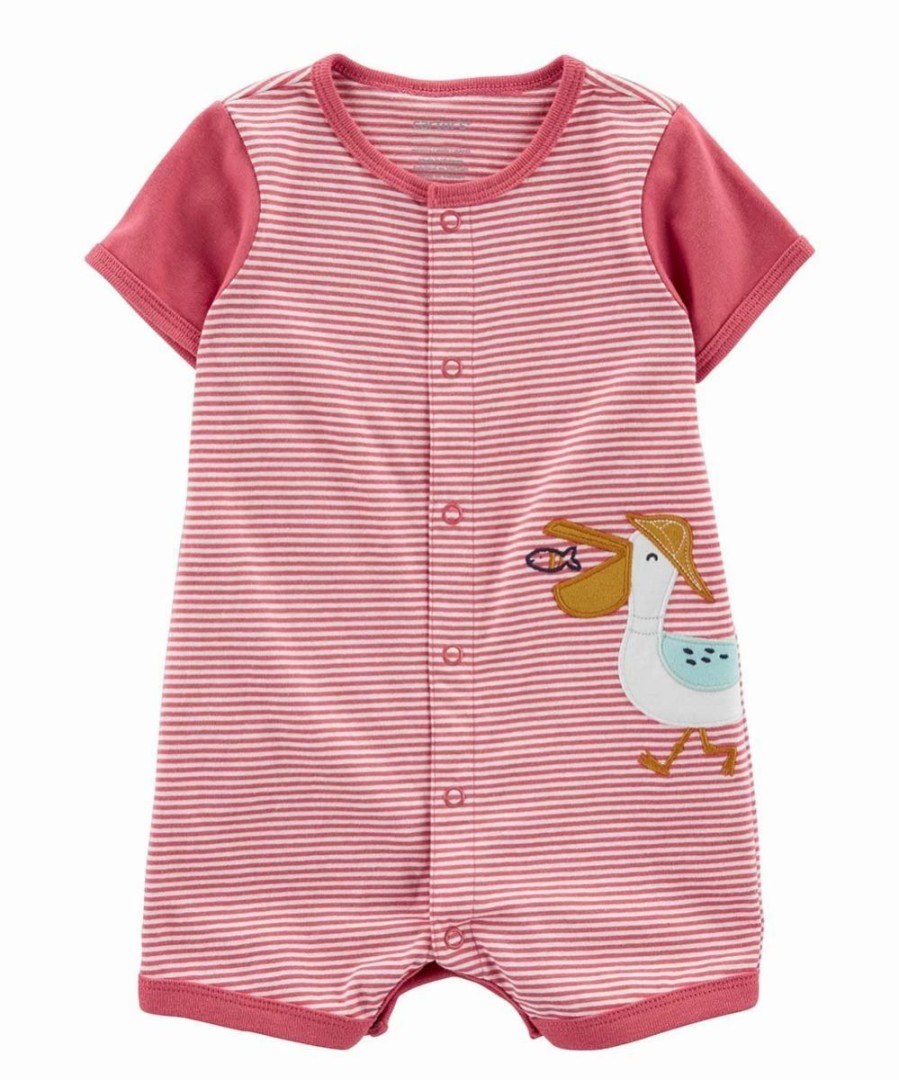 * | Deals Carter'S Pink Stripe Pecan Romper Newborn & Infant