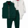 * | Cheap Carter'S Green Quilted Vest Set Newborn & Infant