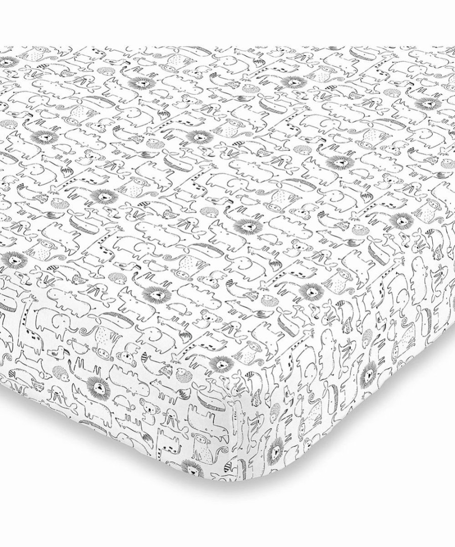 * | Best Deal Carter'S Black & White Safari Animals Fitted Crib Sheet