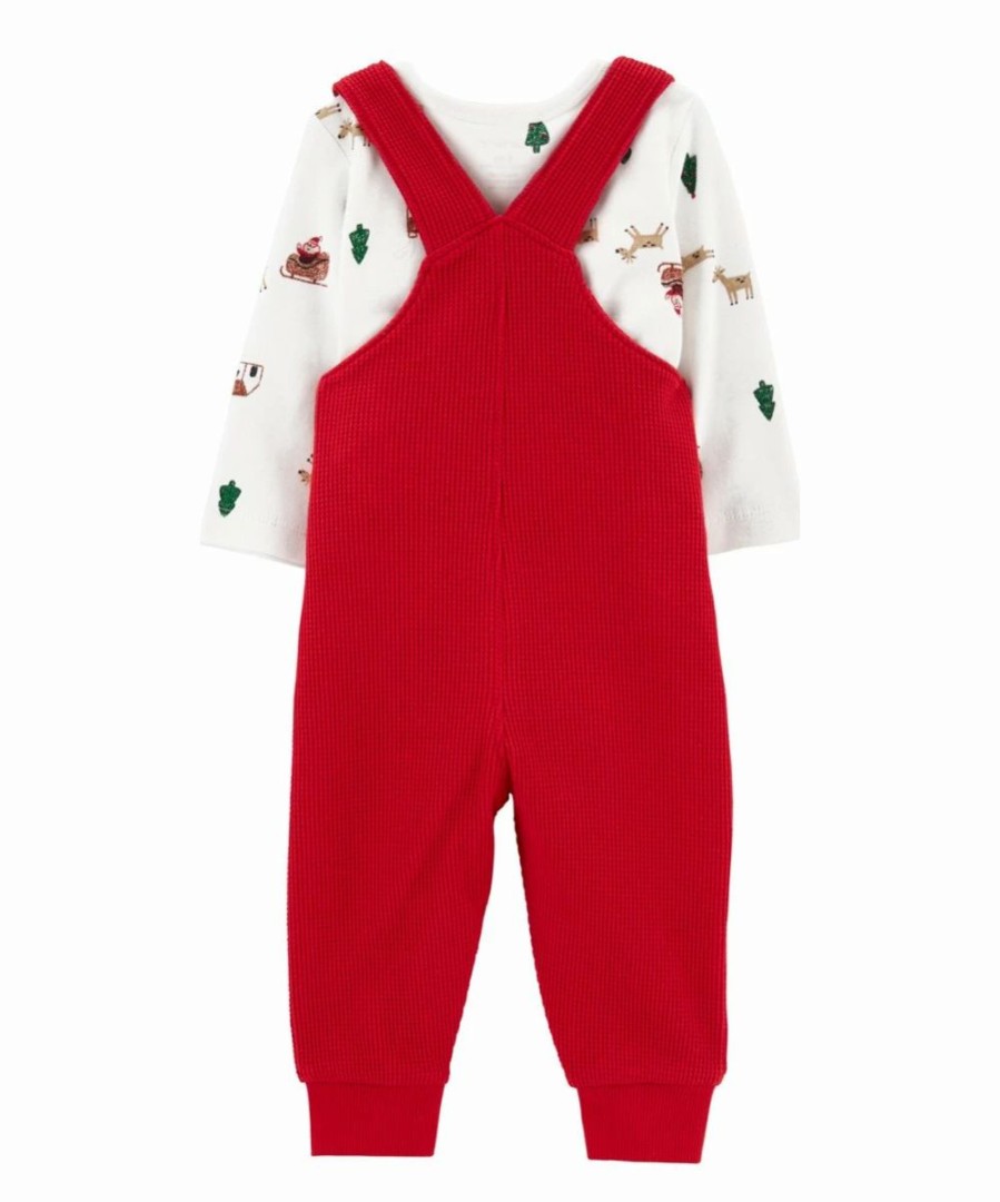 * | Best Pirce Carter'S Red Kangaroo Pocket Santa Overalls Set Infant