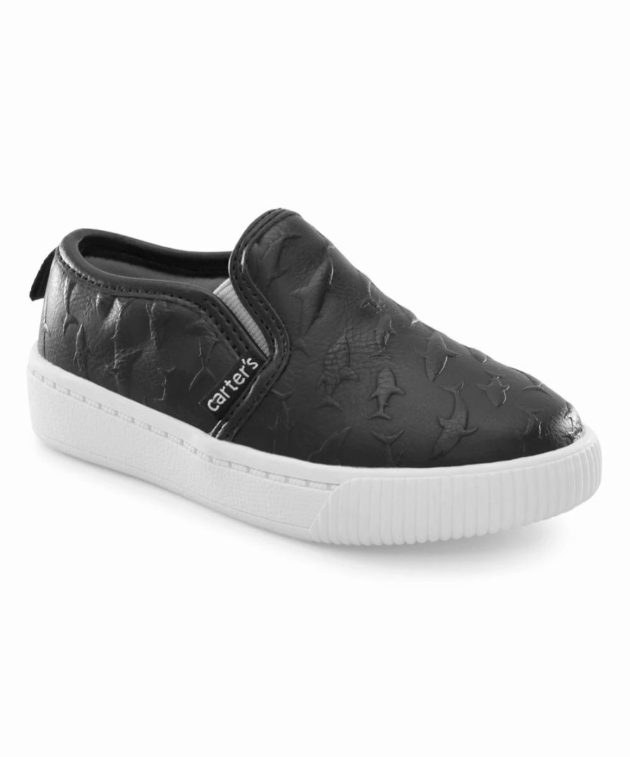 * | Budget Carter'S Black Shark-Embossed Ricky Slip-On Sneaker Boys