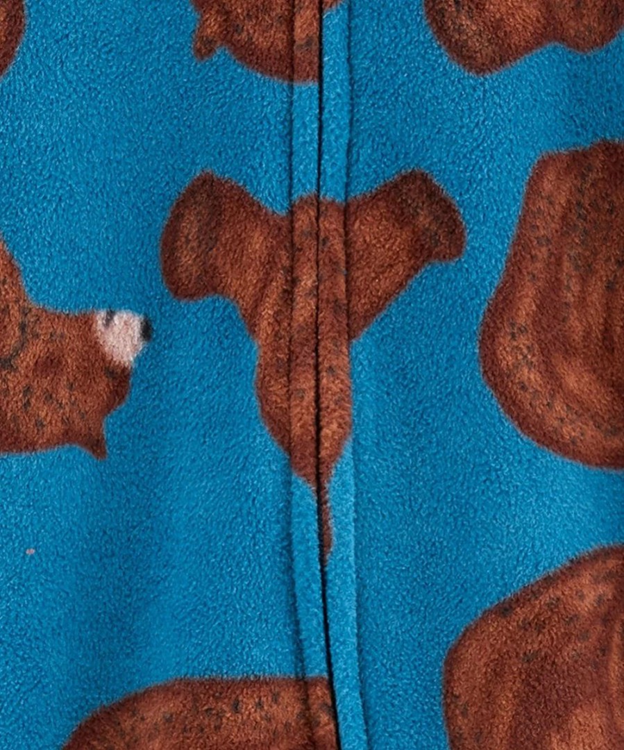 * | Top 10 Carter'S Blue & Brown Bear-Foot Zip-Up Fleece Footie Newborn & Infant