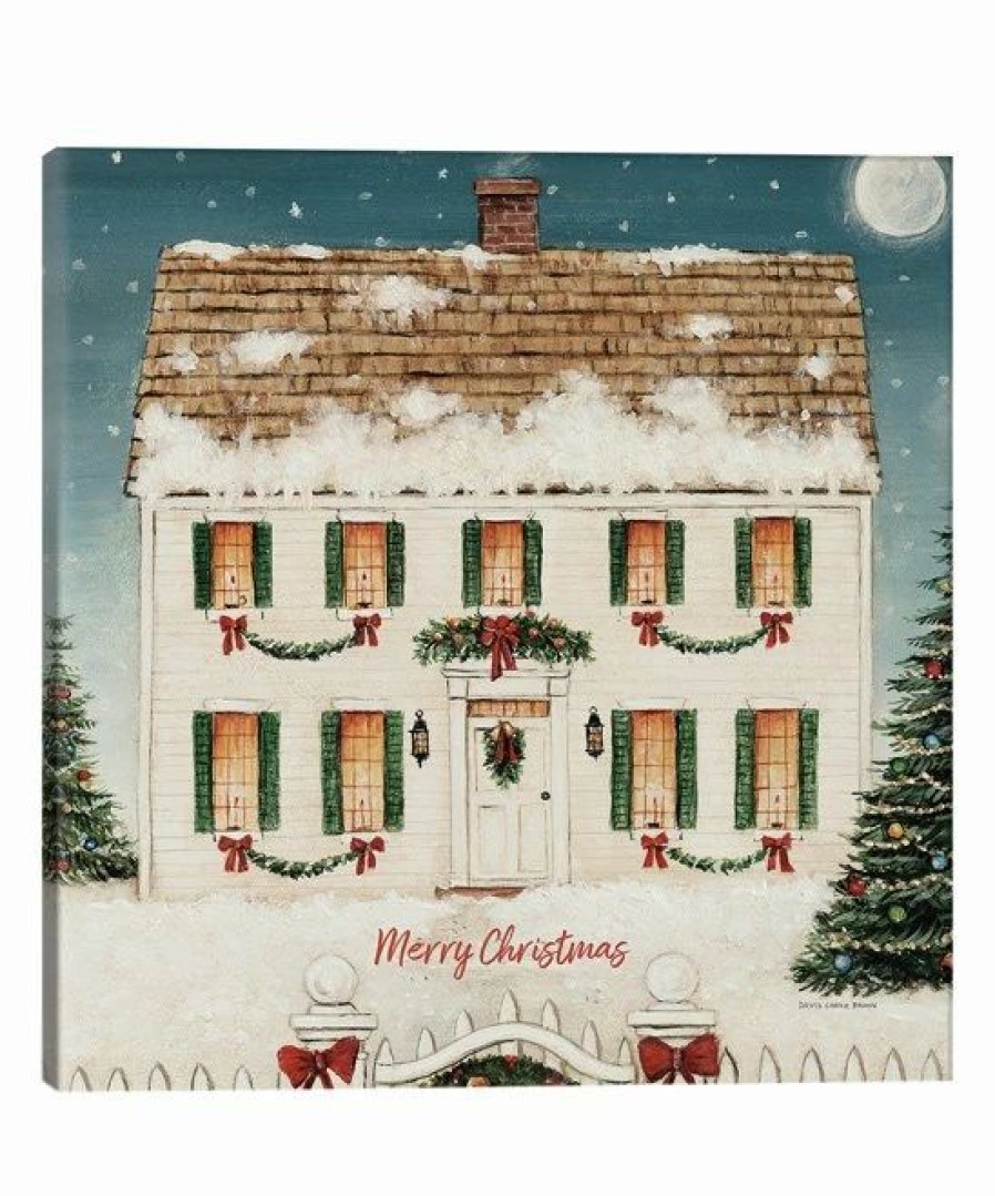 * | Discount Kuptsovaart David Carter Brown 'Merry Christmas' Merry Lil House Square Wrapped Canvas