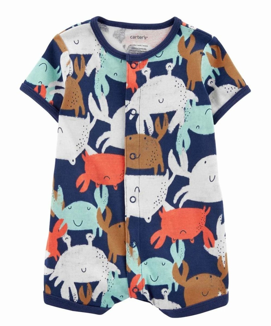 * | Flash Sale Carter'S Navy & Multicolor Crab Romper Newborn