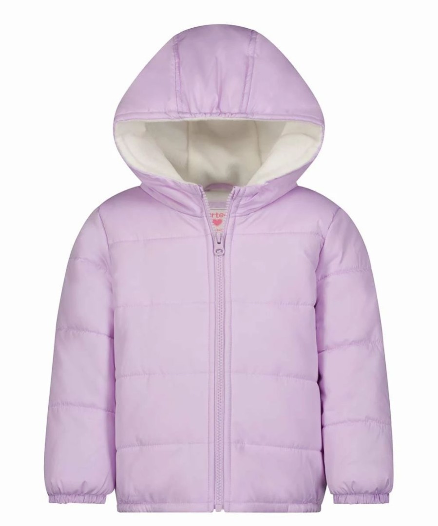 * | Best Deal Carter'S Lilac Hooded Puffer Coat Girls