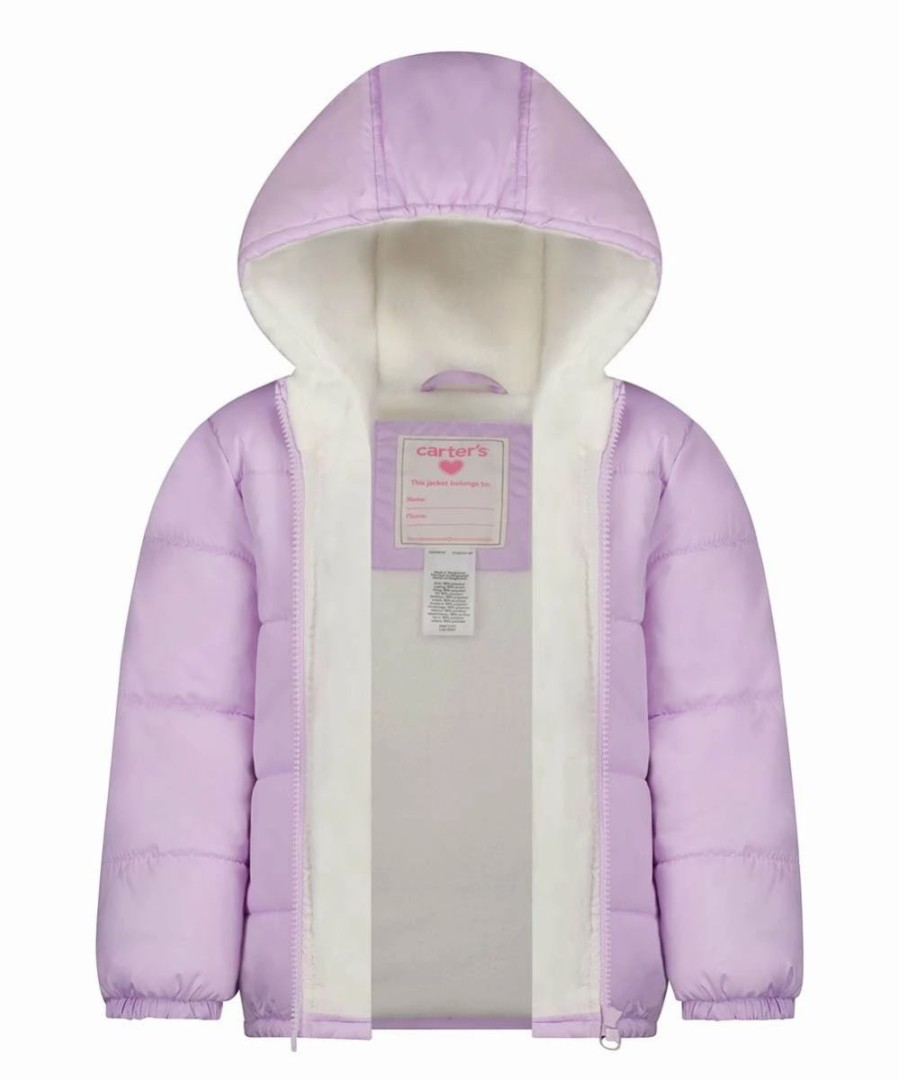 * | Best Deal Carter'S Lilac Hooded Puffer Coat Girls