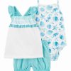 * | Flash Sale Carter'S Blue & White Stripe Ruffle Tank Set Newborn