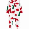 * | Coupon Carter'S White & Red Holiday Stockings & Caps Two-Way Zip Footie Newborn & Infant