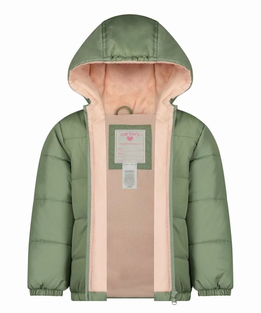 * | Best Sale Carter'S Sage Solid Puffer Coat Girls