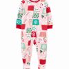 * | Brand New Carter'S Pink Snowflake Cupcake Long-Sleeve Footie Infant