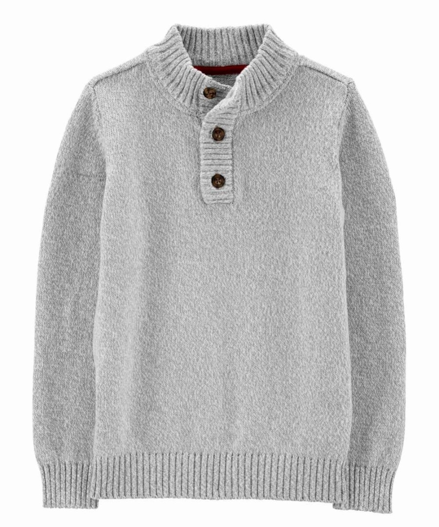 * | Outlet Carter'S Gray Button-Front Sweater Toddler & Boys