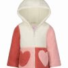 * | Cheapest Carter'S Pink & Cream Color-Block Heart Hooded Sherpa Jacket Toddler & Girls