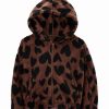 * | Wholesale Carter'S Brown Cheetah Heart Velour Zip-Up Hoodie Infant