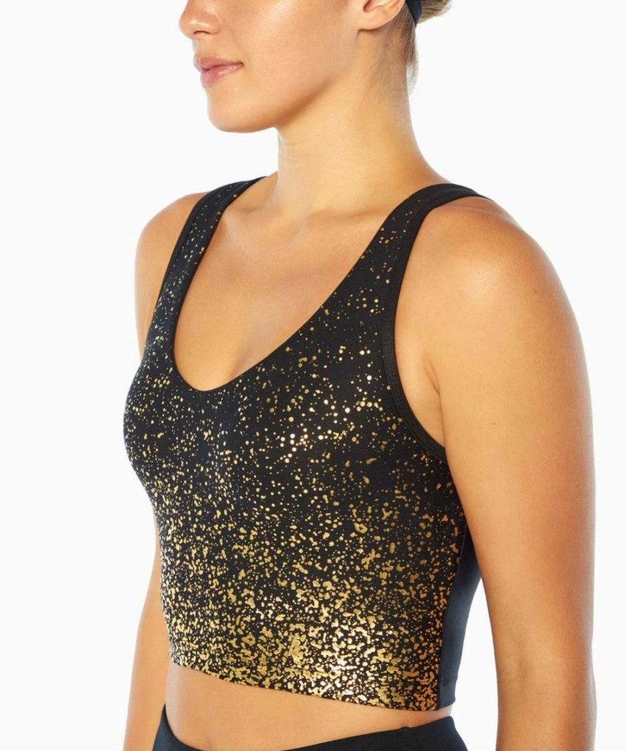 * | Buy Marika Black & Gold Shimmer Carter Longline Sports Bra