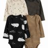 * | Budget Carter'S Black & Oatmeal Polar Bear Long-Sleeve Bodysuit Set Newborn & Infant