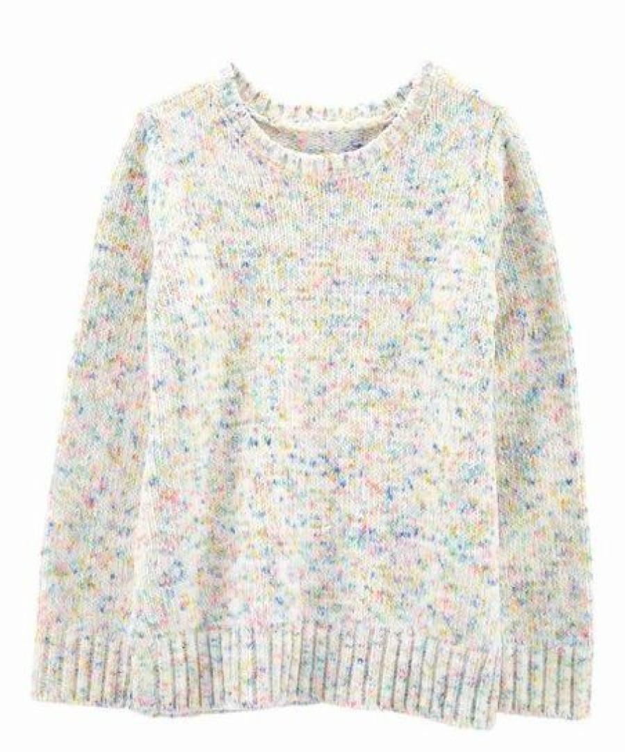 * | Cheapest Carter'S Ecru & Blue Confetti Crewneck Sweater Girls