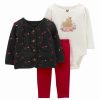 * | Hot Sale Carter'S Charcoal & Red Floral Quilted Cardigan Set Newborn & Infant