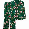 * | Best Deal Carter'S Dark Green & Red Santa Button-Up Pajama Set Newborn, Infant & Adult