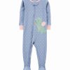 * | Flash Sale Carter'S Blue & Green Dinosaur Snug-Fit Cotton Zip-Up Footie Infant